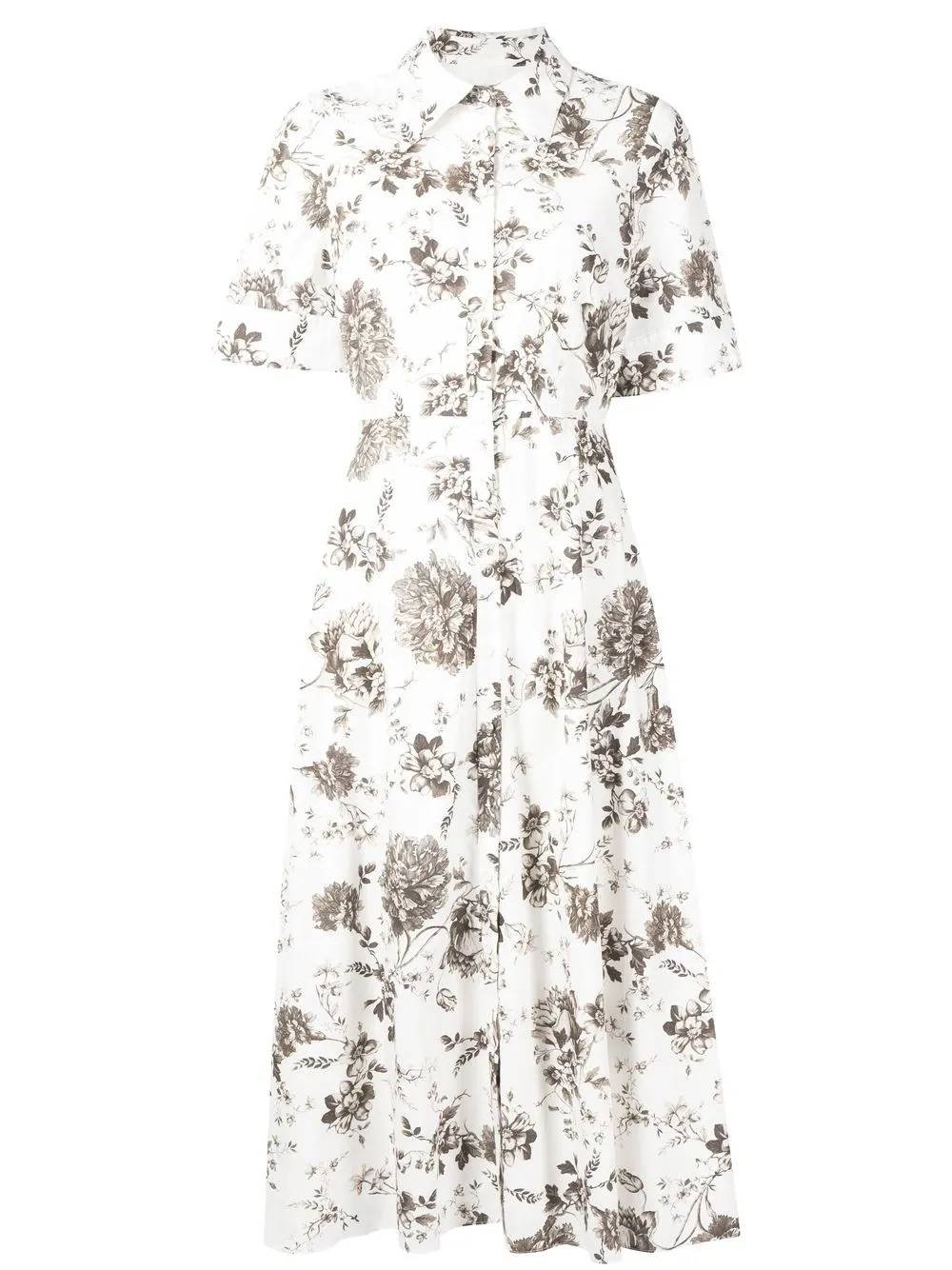 

Erdem vestido camisero Layla con estampado floral - Blanco