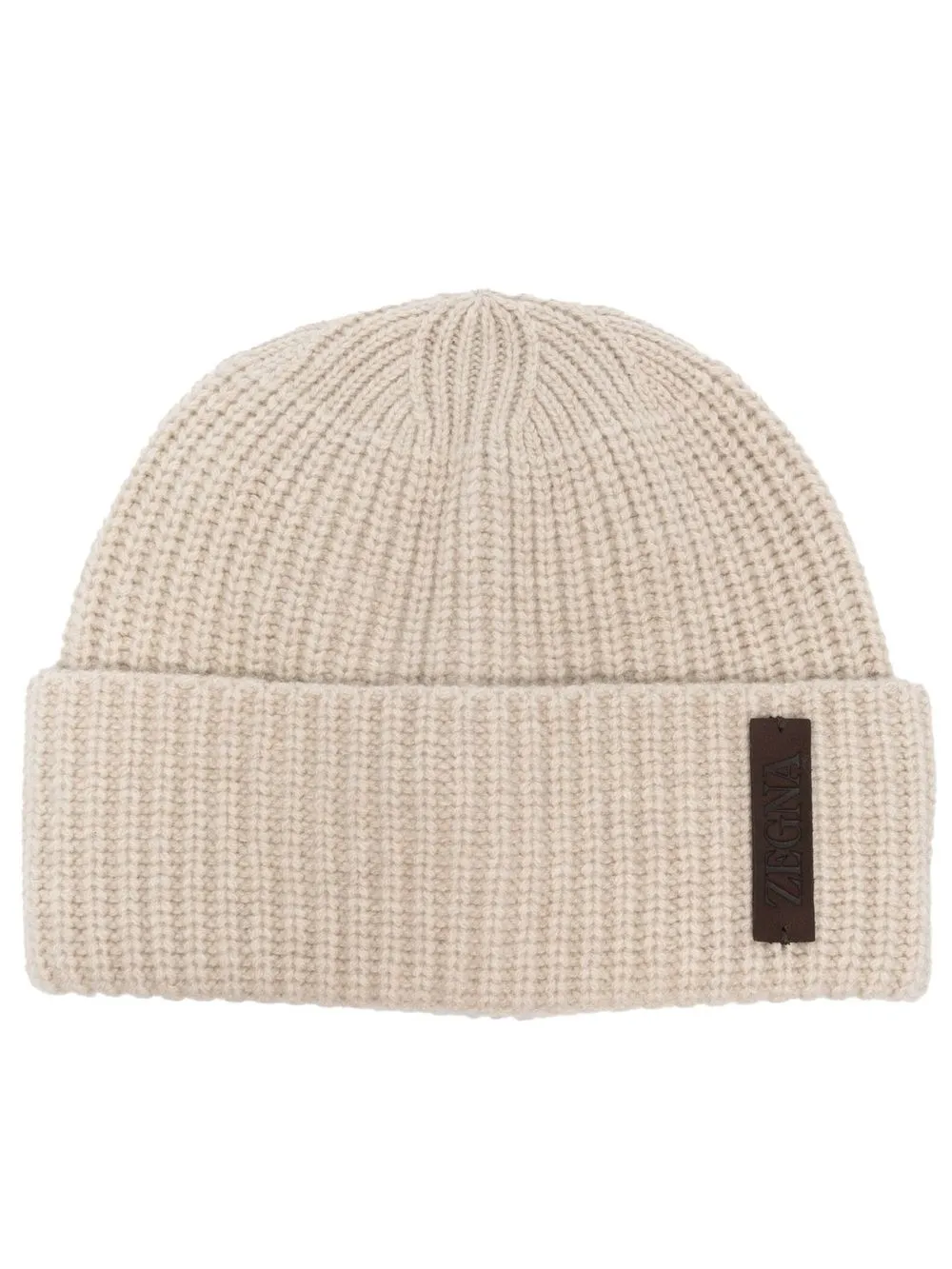 

Zegna logo-patch knitted beanie - Neutrals