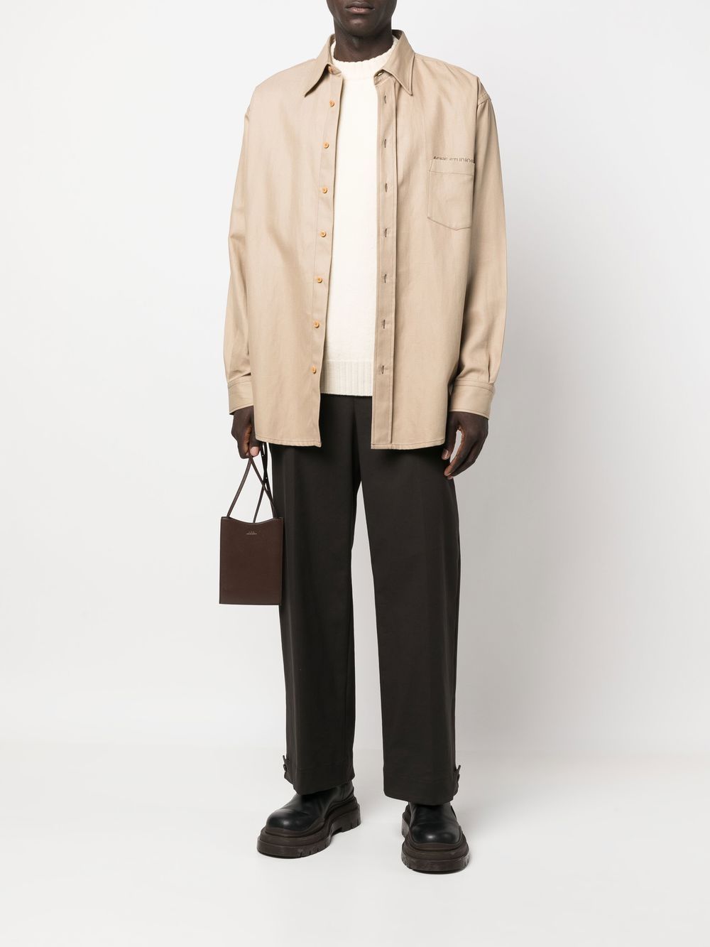 Jil Sander Trui met verlaagde schouders - Beige