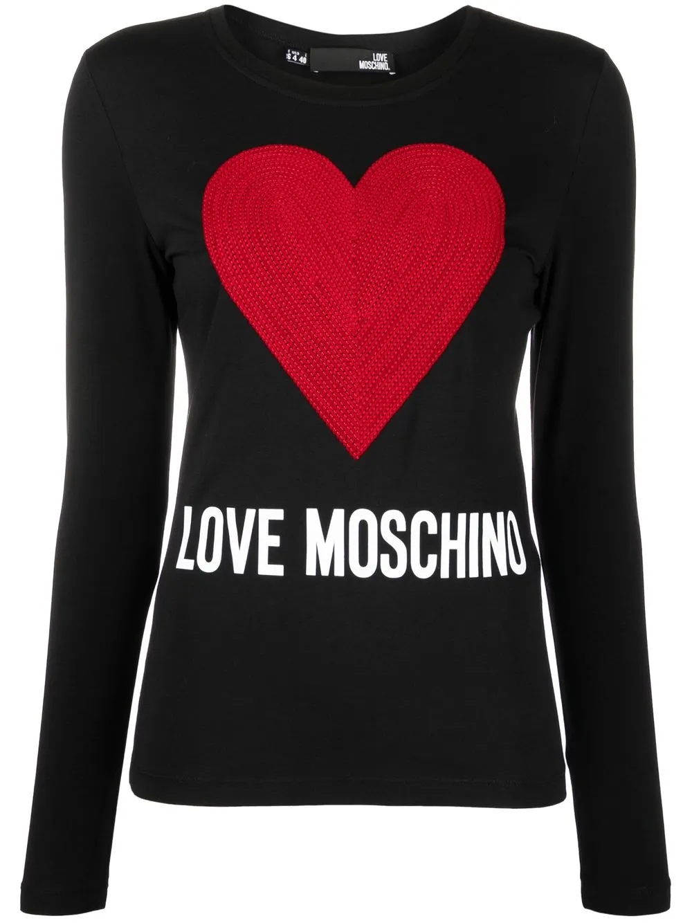 

Love Moschino playera manga larga con logo estampado - Negro