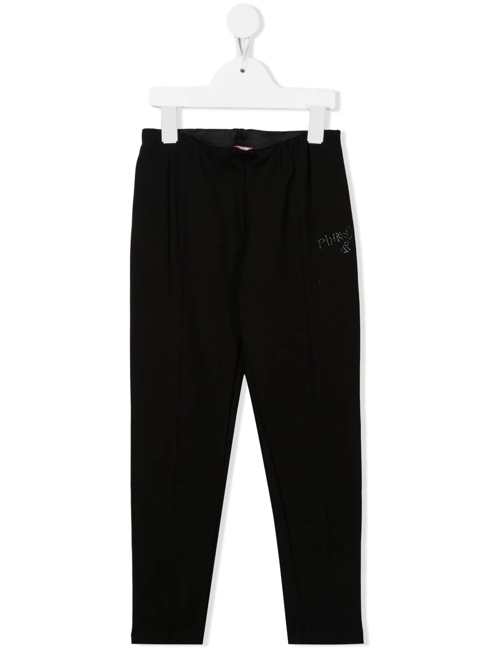 

Pinko Kids embroidered-logo trousers - Black