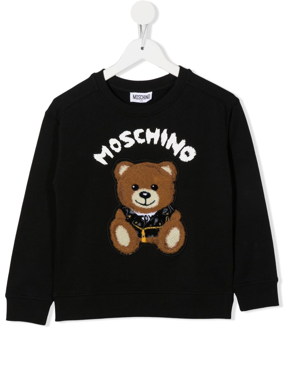 Moschino Kids logo-print cotton sweatshirt - Black