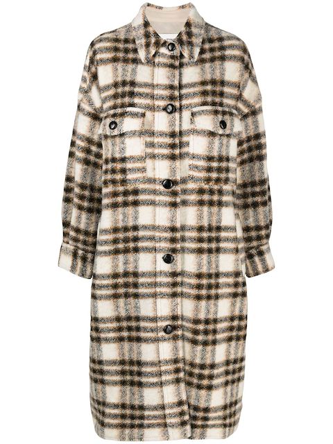 MARANT ÉTOILE check-pattern single-breasted coat