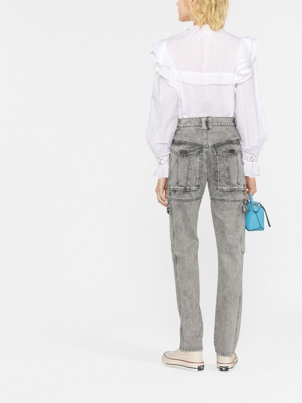 Shop Isabel Marant Étoile Distressed-finish Denim Jeans In Grau