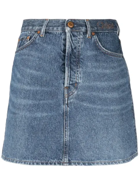 Chloé high-waist denim skirt