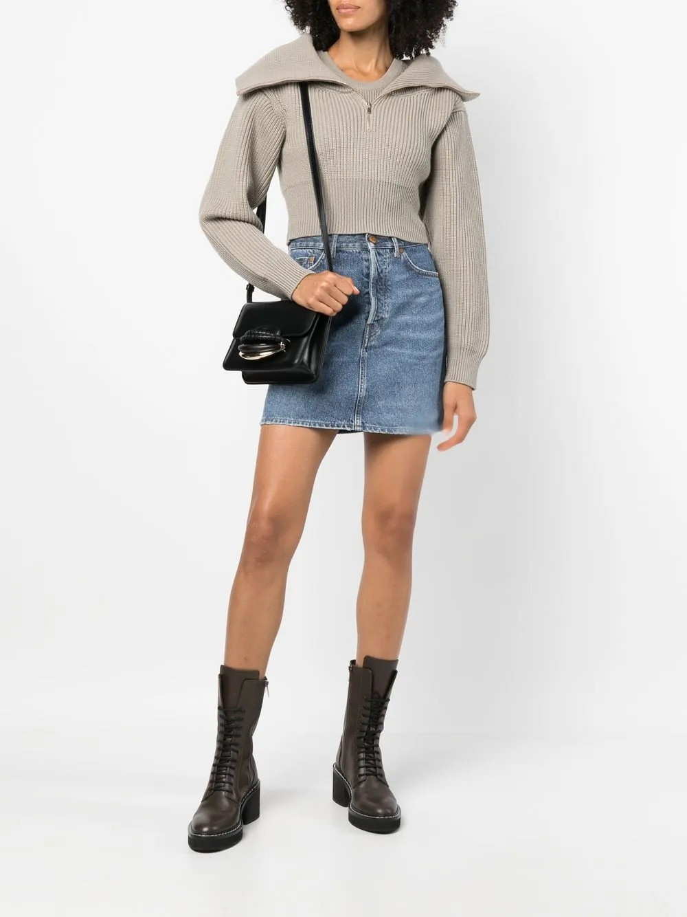 Chloé High-waist Denim Skirt In Blue