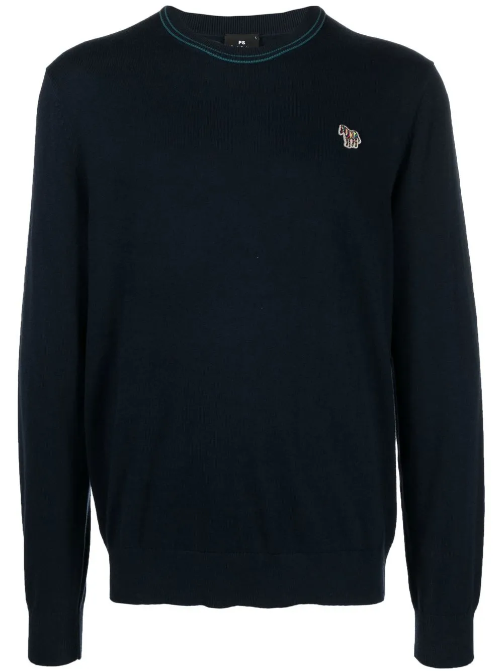 

PS Paul Smith chest logo-patch detail knit jumper - Blue