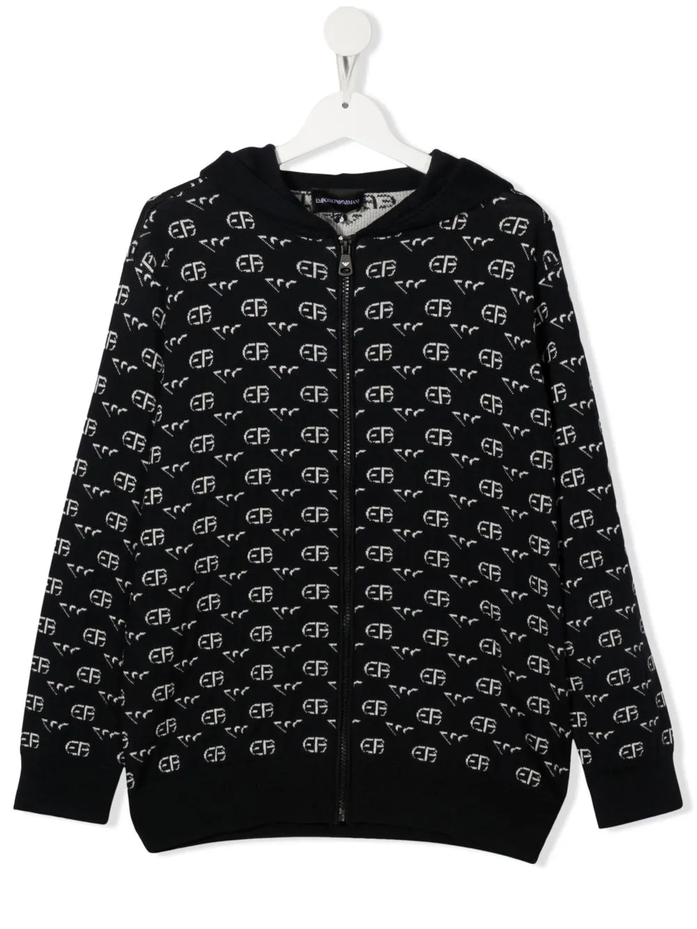 

Emporio Armani Kids hoodie con monograma y cierre - Azul