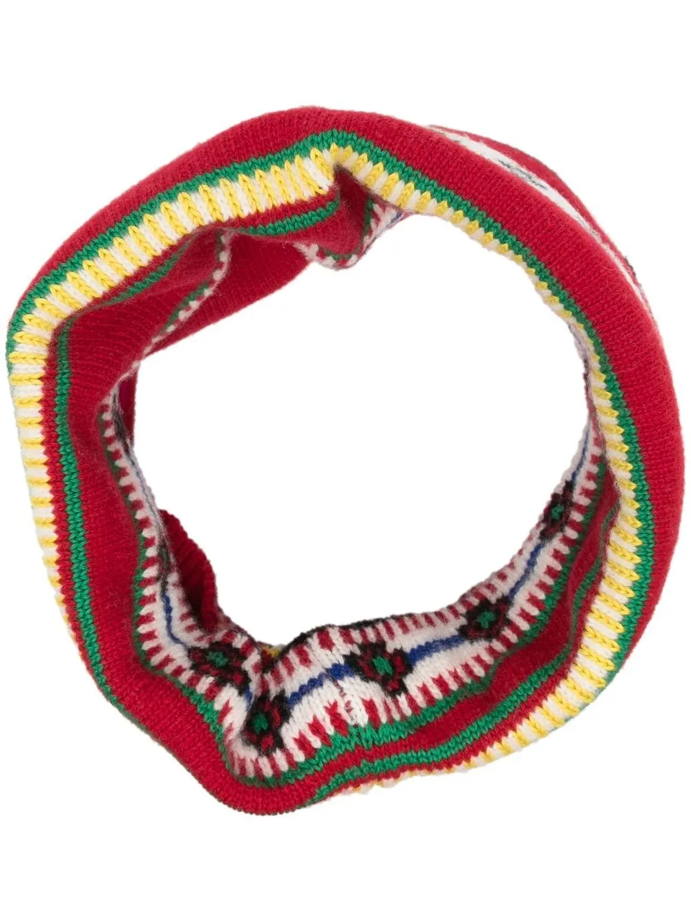 Kenzo Intarsia-knit Collar Scarf In Rot