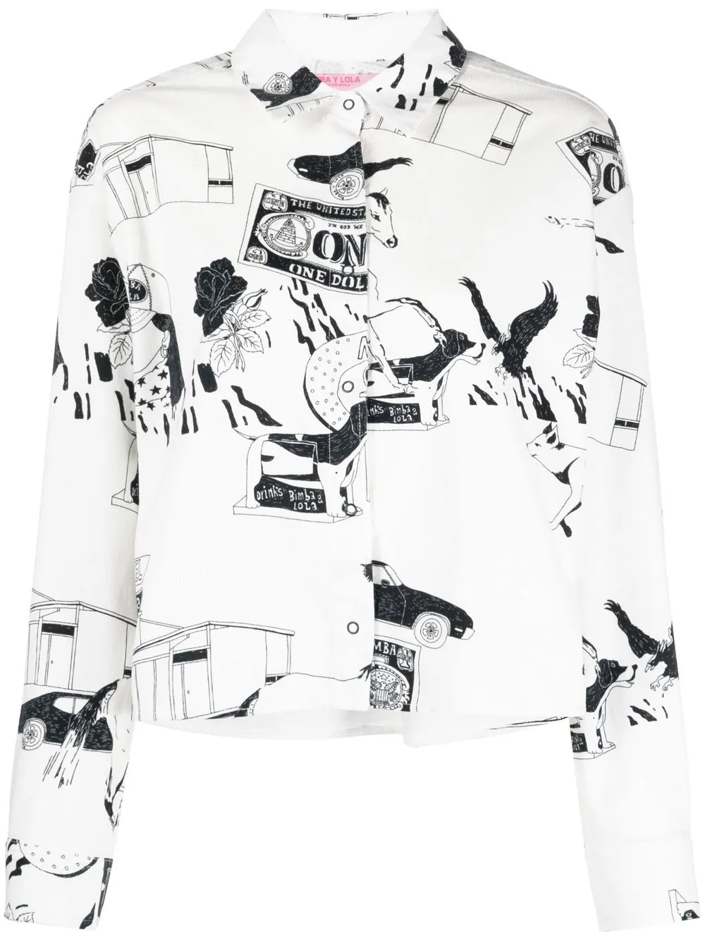 

Bimba y Lola camisa con estampado gráfico - Blanco