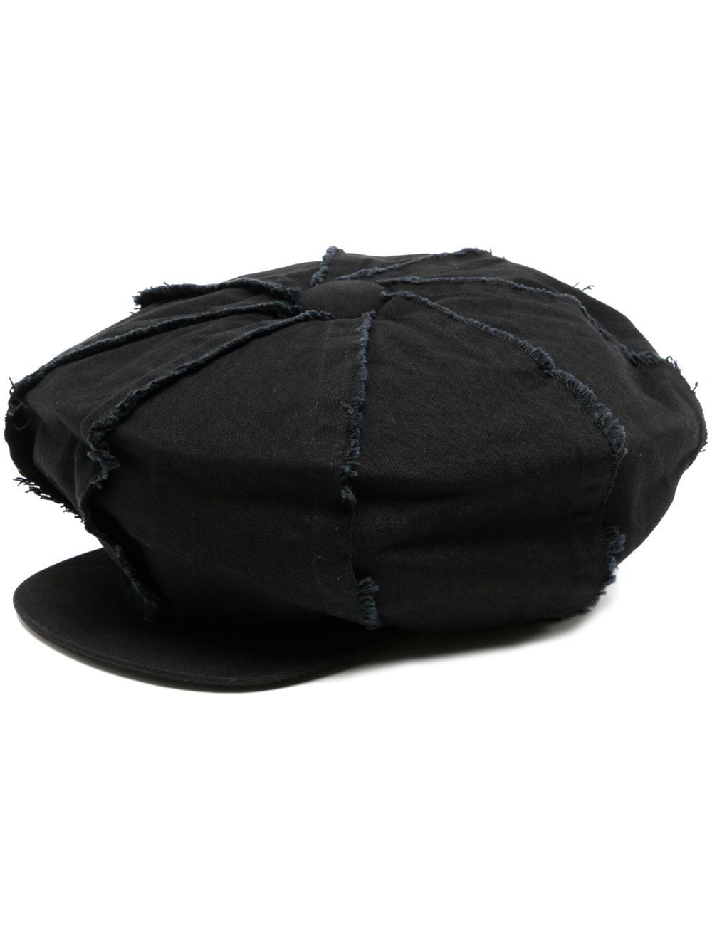 Yohji Yamamoto Big Casquette Frayed Cap In Black