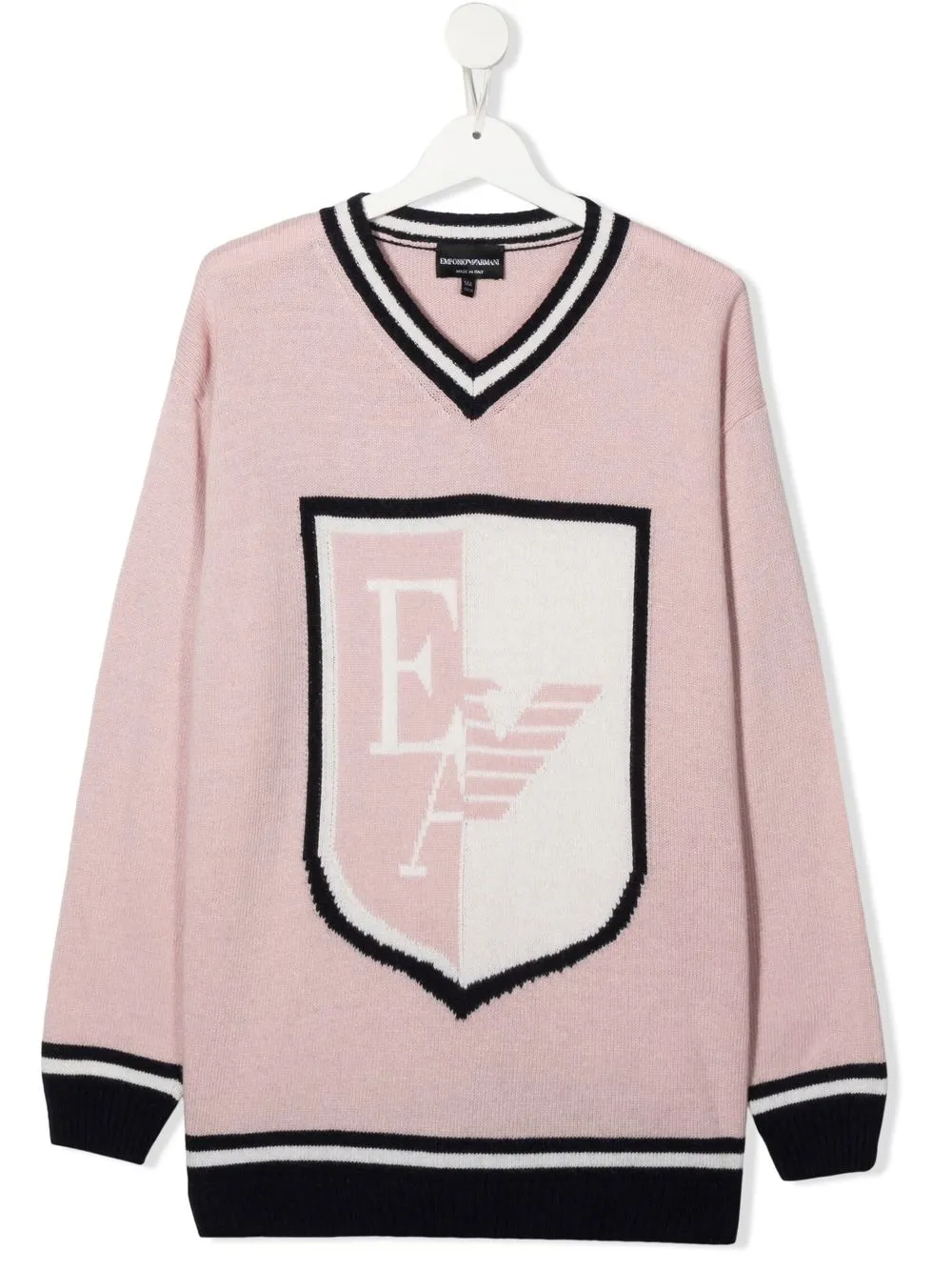 

Emporio Armani Kids intarsia-knit logo sweater - Pink