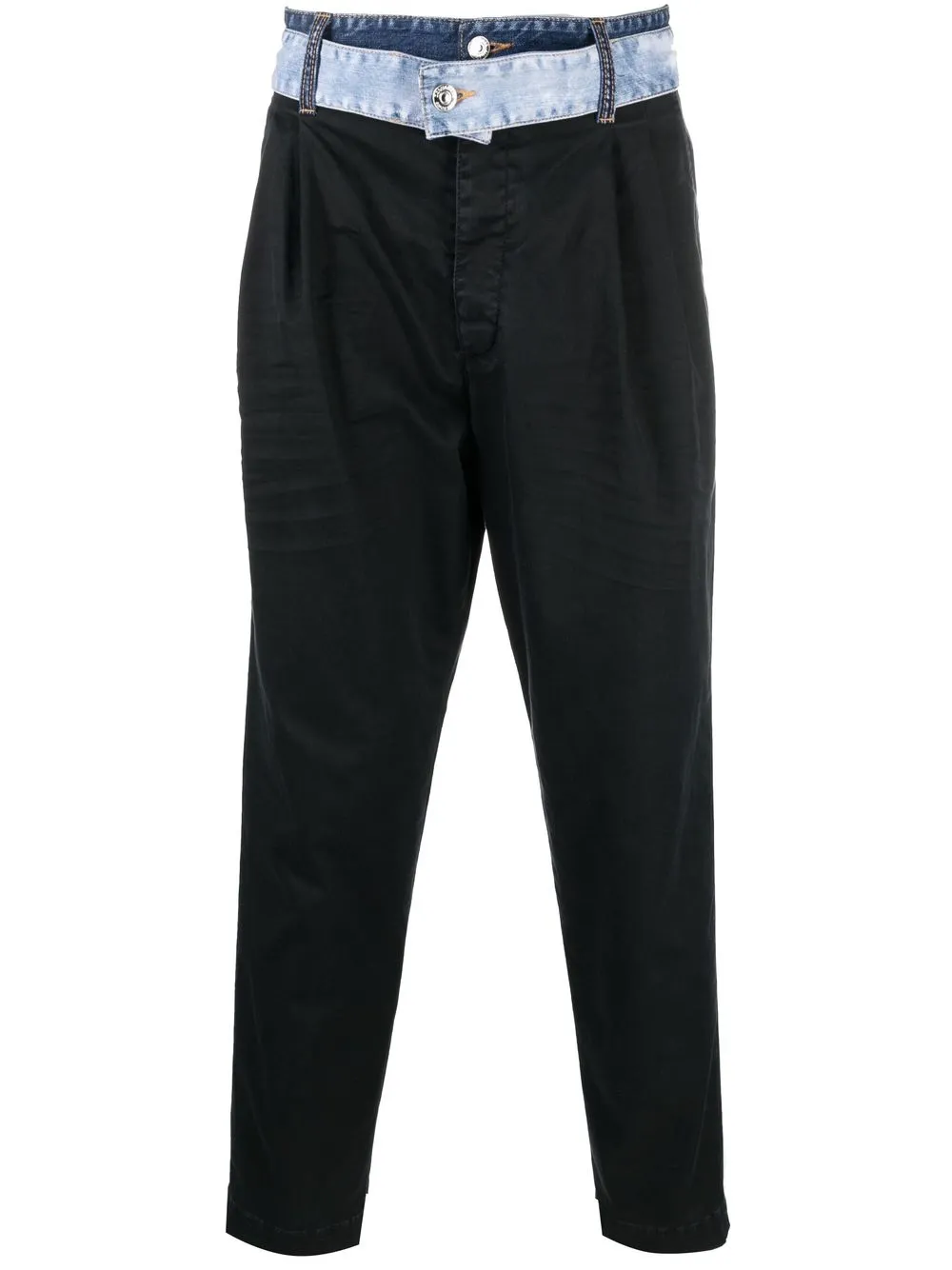 

Dsquared2 pantalones tapered con detalle de mezclilla - Negro