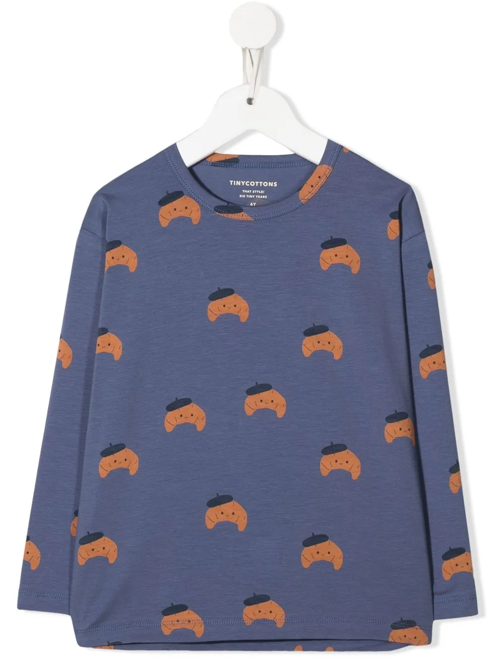 

Tiny Cottons playera con estampado de croissant - Azul