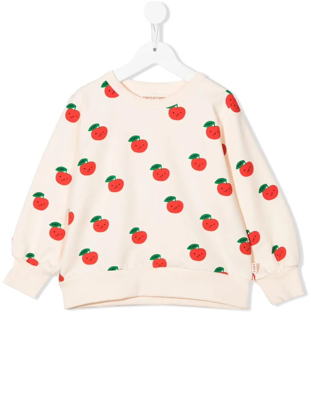 

Tiny Cottons apple-print pima cotton sweatshirt - Neutrals