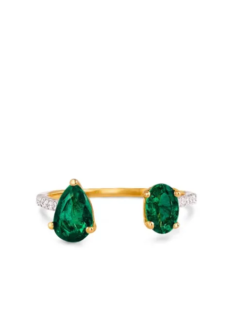 House of Meraki 18kt yellow gold Juniper emerald and diamond ring