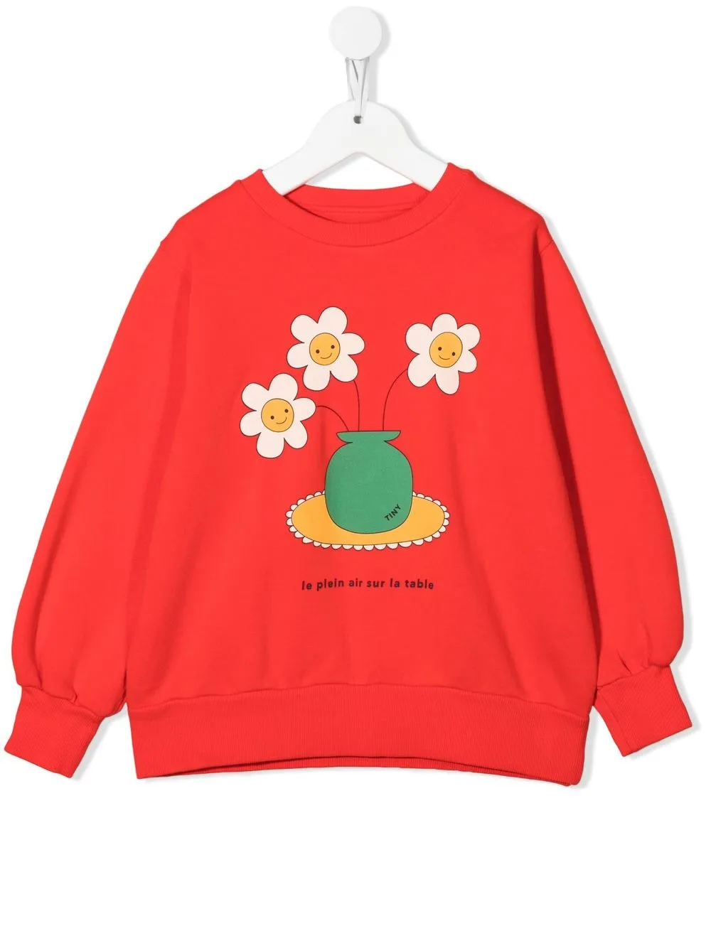 

Tiny Cottons floral-graphic organic cotton sweatshirt - Red