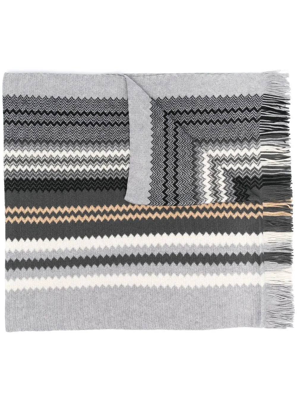 

Missoni bufanda tejida en zigzag - Negro