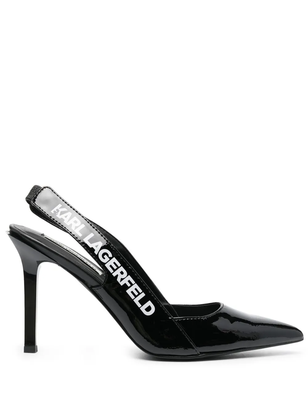 

Karl Lagerfeld logo-tape slingback pumps - Black