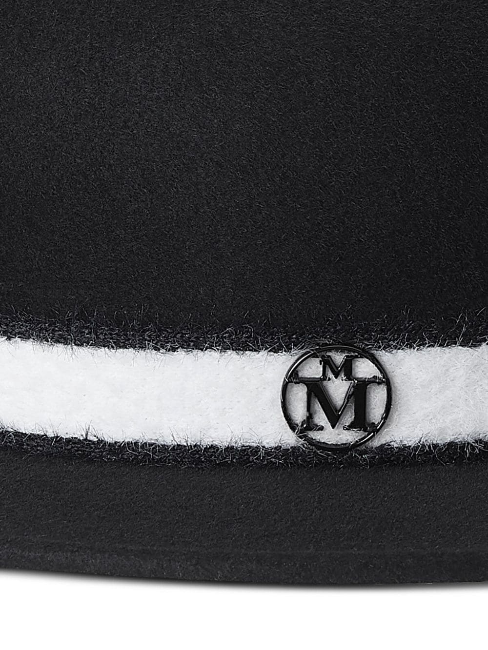 Shop Maison Michel Rod Logo-plaque Felt Hat In Black