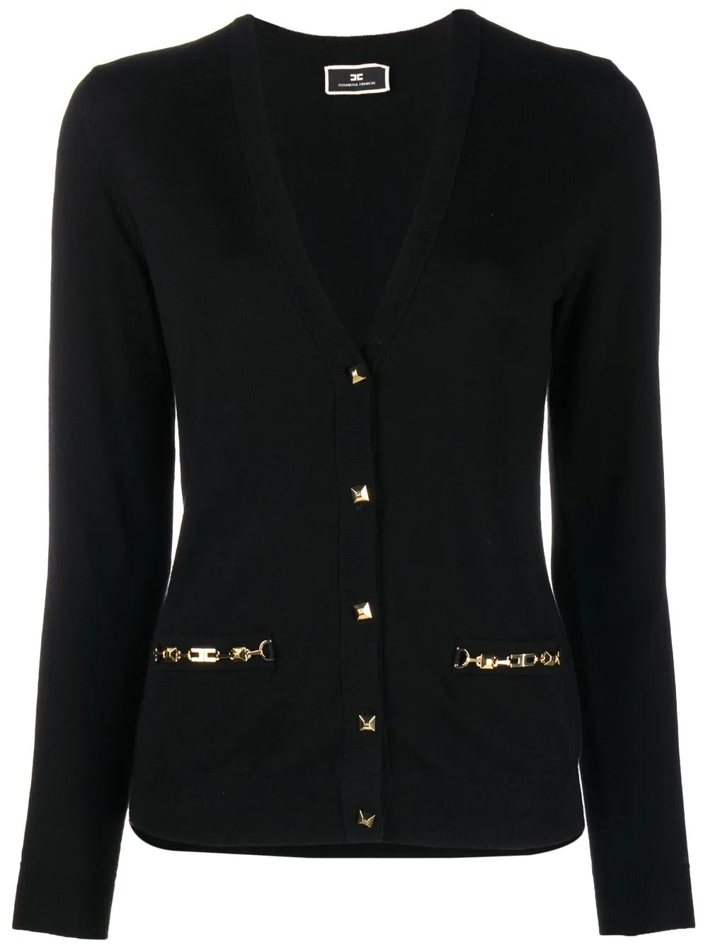 

Elisabetta Franchi button-fastening knitted cardigan - Black