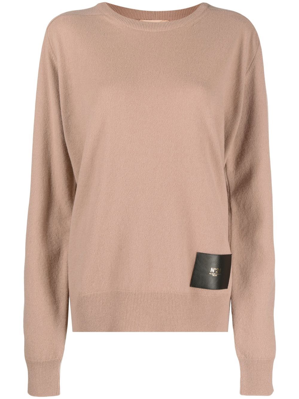 

Nº21 logo-patch wool jumper - Pink