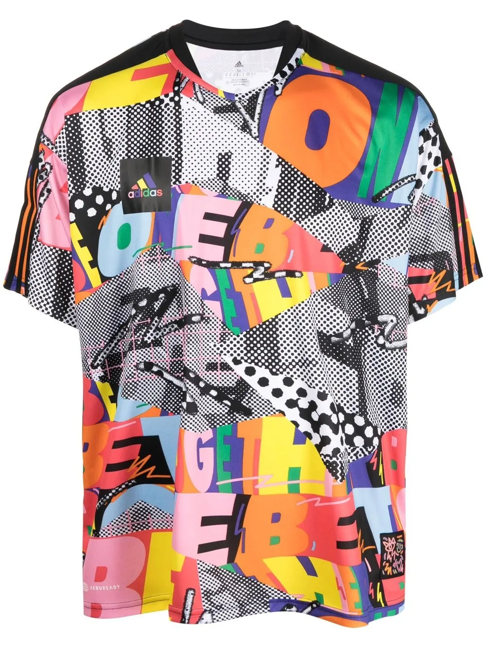

adidas playera manga corta con estampado gráfico - Negro