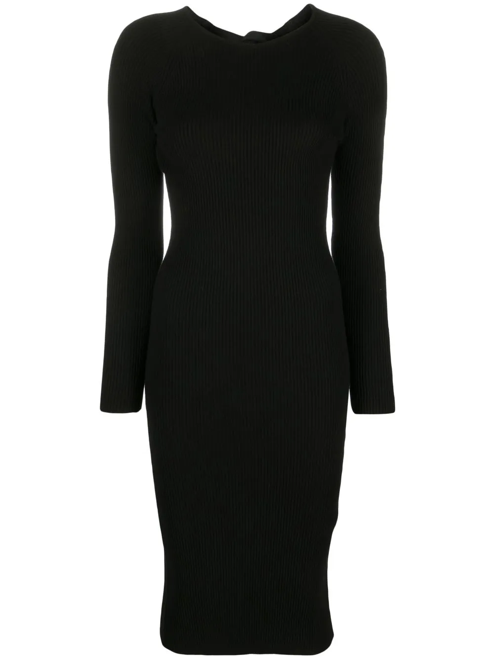 

Elisabetta Franchi ribbed-knit tie-fastening dress - Black