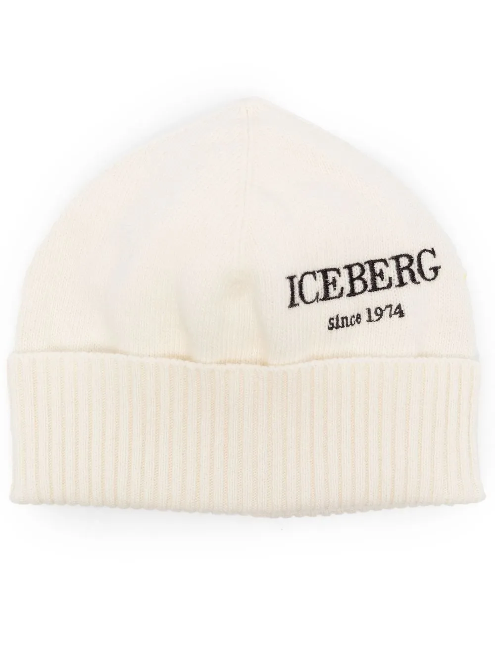 

Iceberg logo-embroidered virgin wool beanie - Neutrals