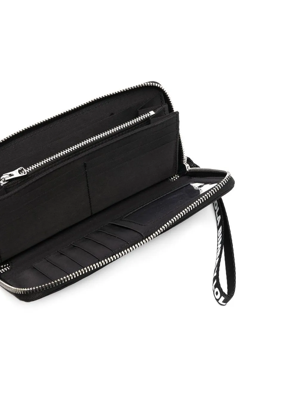 Bimba Y Lola Logo-strap Zip-around Purse In Black