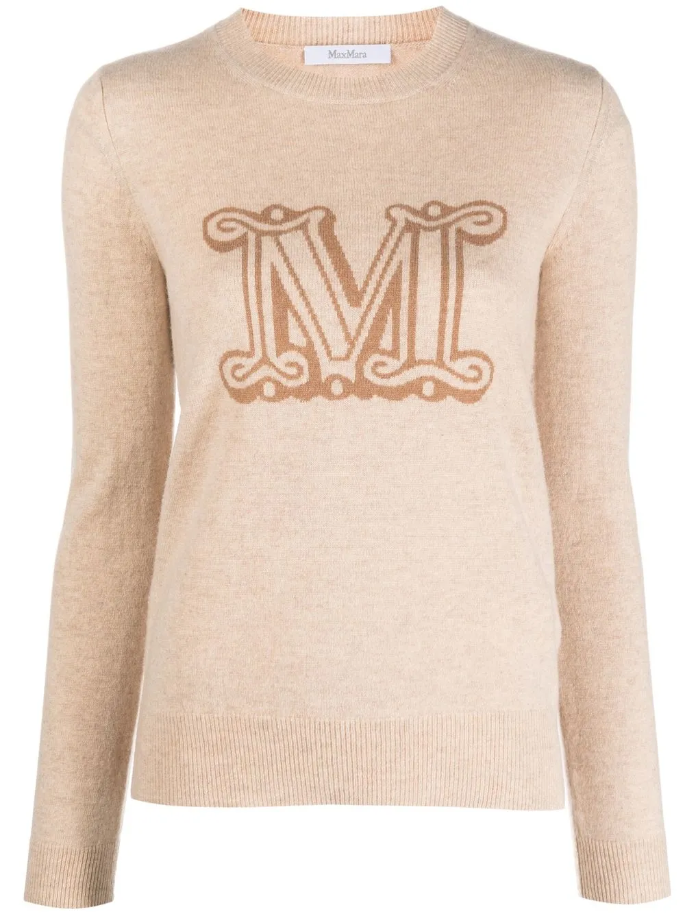 

Max Mara cashmere M monogram jumper - Neutrals