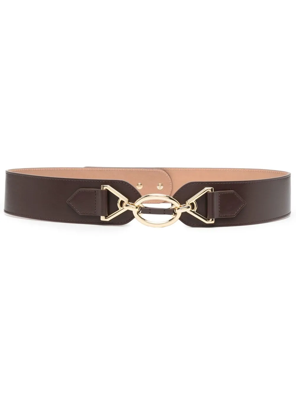 

Max Mara cinturón con hebilla geométrica - Marrón