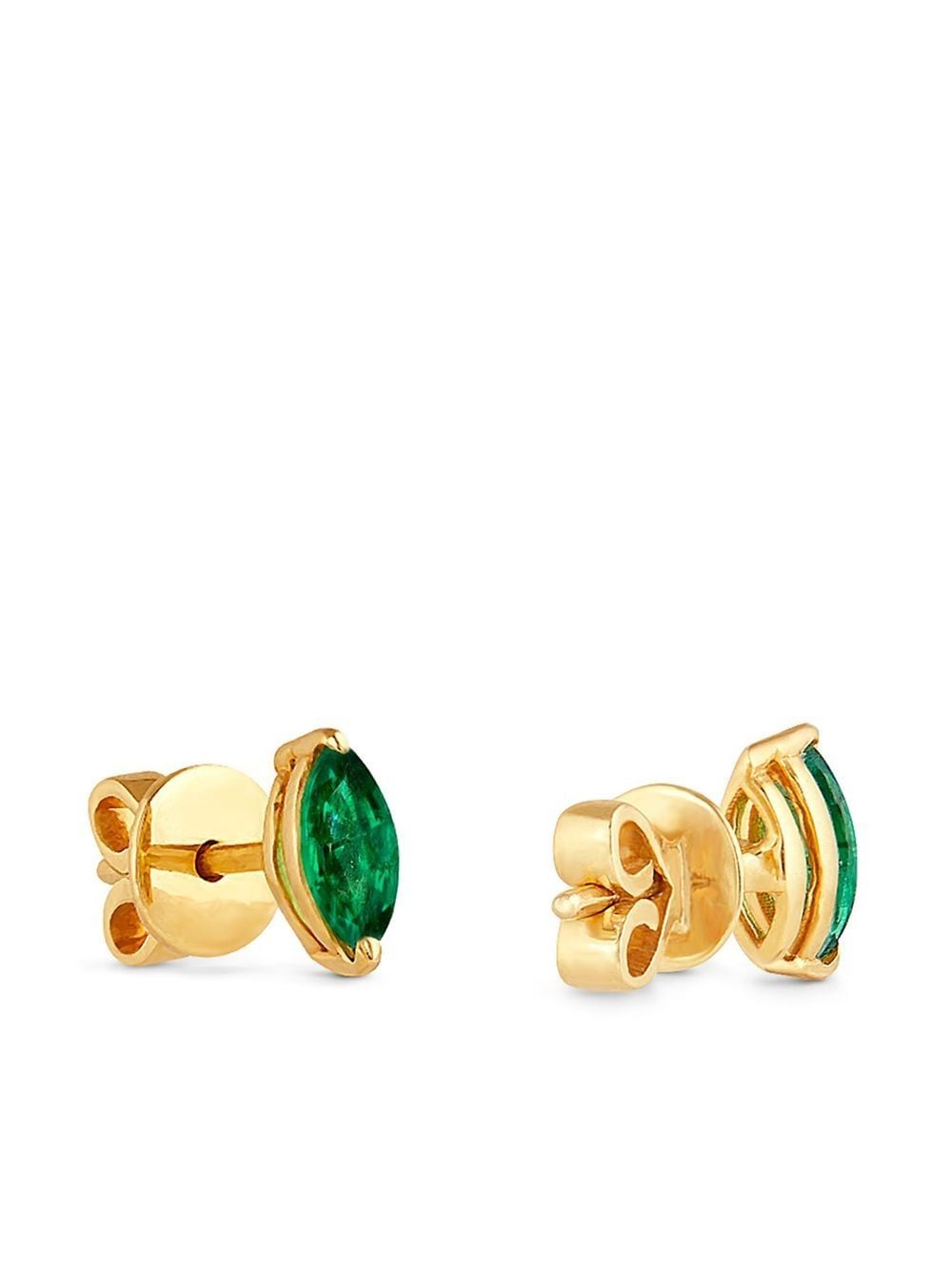 Image 2 of House of Meraki 18kt yellow gold Alice emerald stud earrings