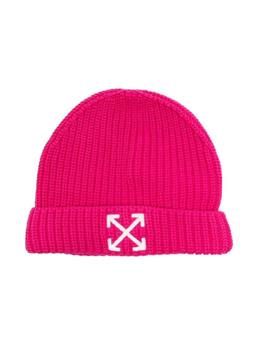 

Off-White Kids embroidered-logo knit hat - Pink