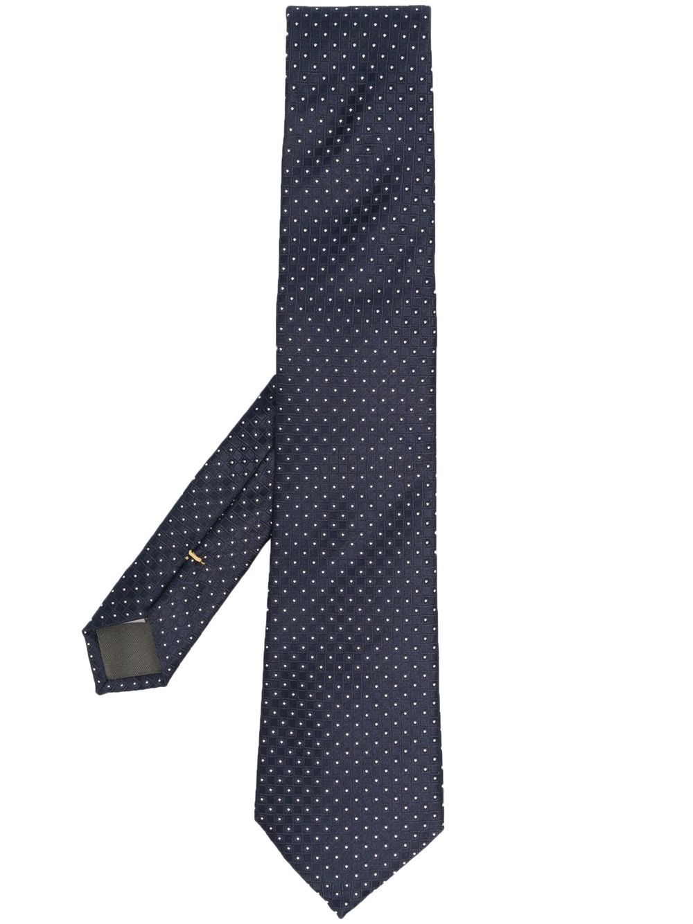 

Canali corbata de seda con lunares estampados - Azul