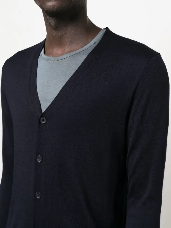 Ballantyne、カシミヤカーディガン、ネイビー Ballantyne カシミヤニット バランタイン PURE CASHMERE