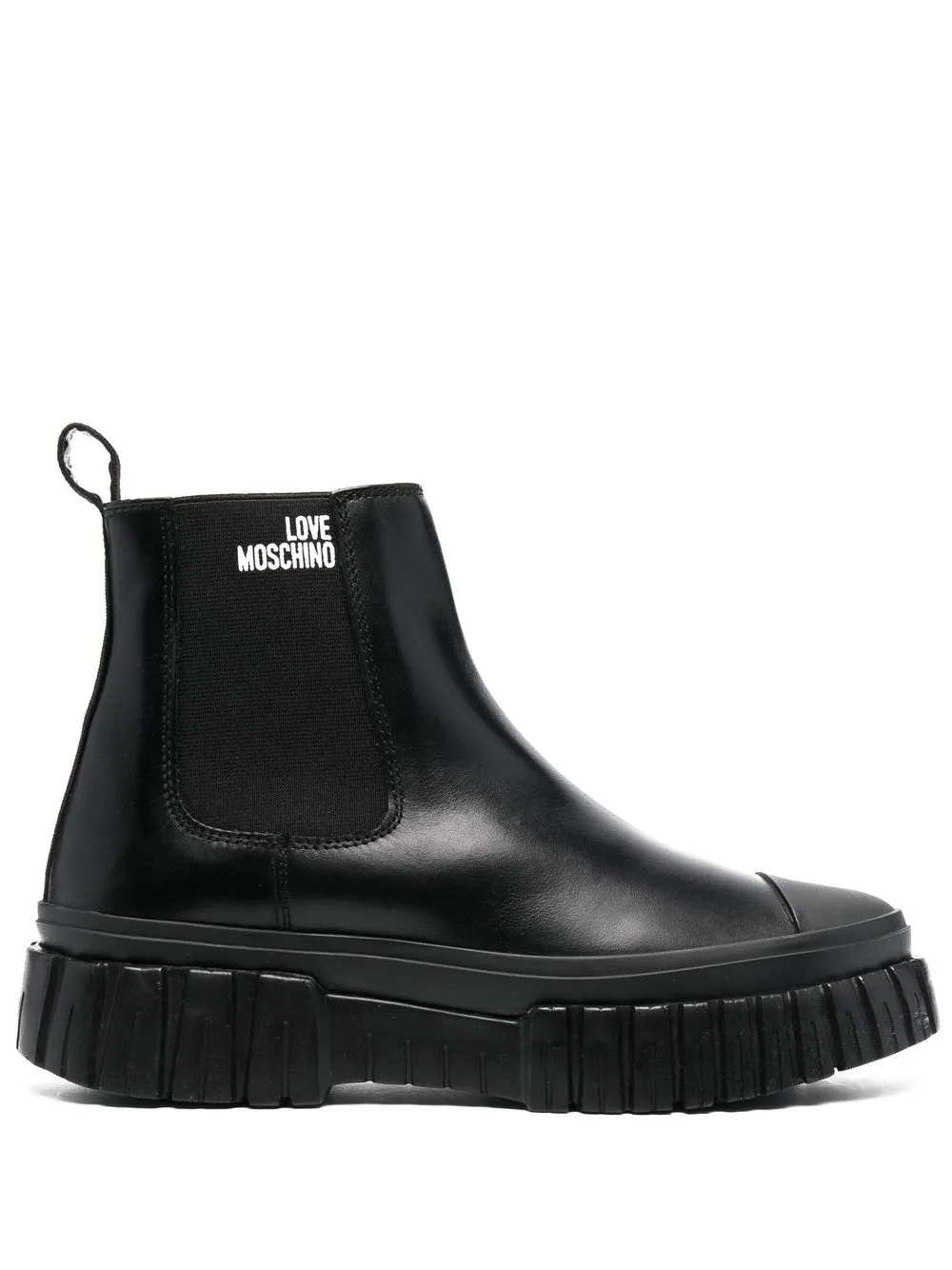 

Love Moschino logo-print slip-on boots - Black