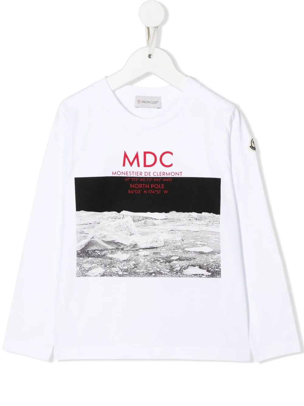 

Moncler Enfant north-pole-print long-sleeve top - White