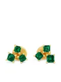 House of Meraki 18kt yellow gold Olive emerald stud earrings - Green