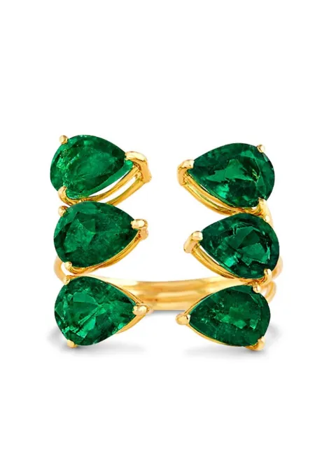 House of Meraki 18kt yellow gold Sage emerald ring