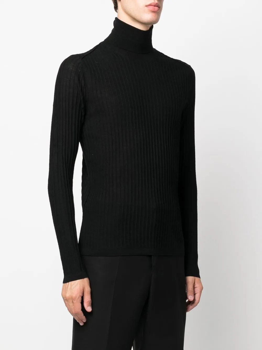  Ballantyne Gerippter Rollkragenpullover   Schwarz 