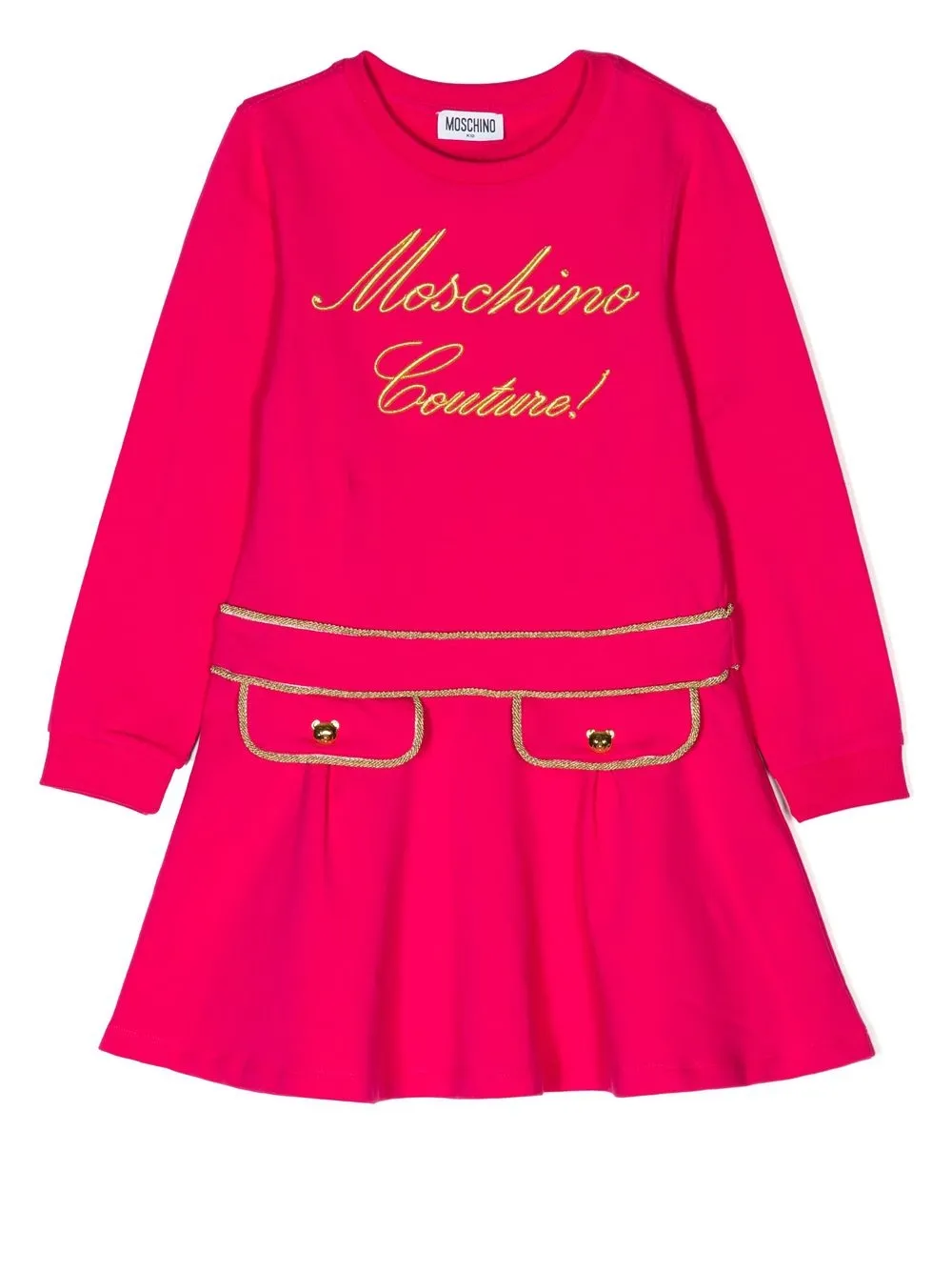 

Moschino Kids logo-embroidered sweatshirt dress - Pink