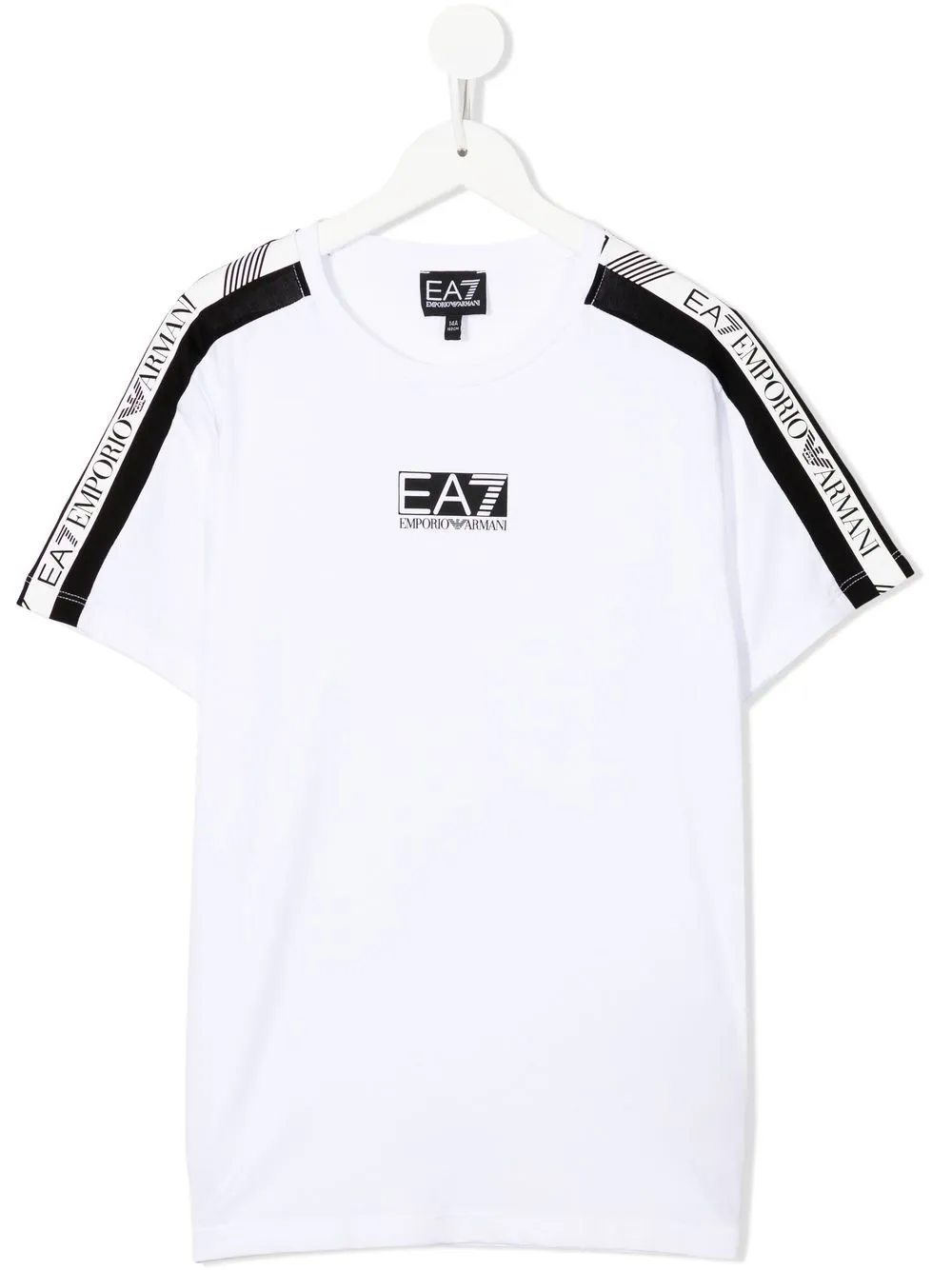 

Ea7 Emporio Armani playera con franja del logo - Blanco