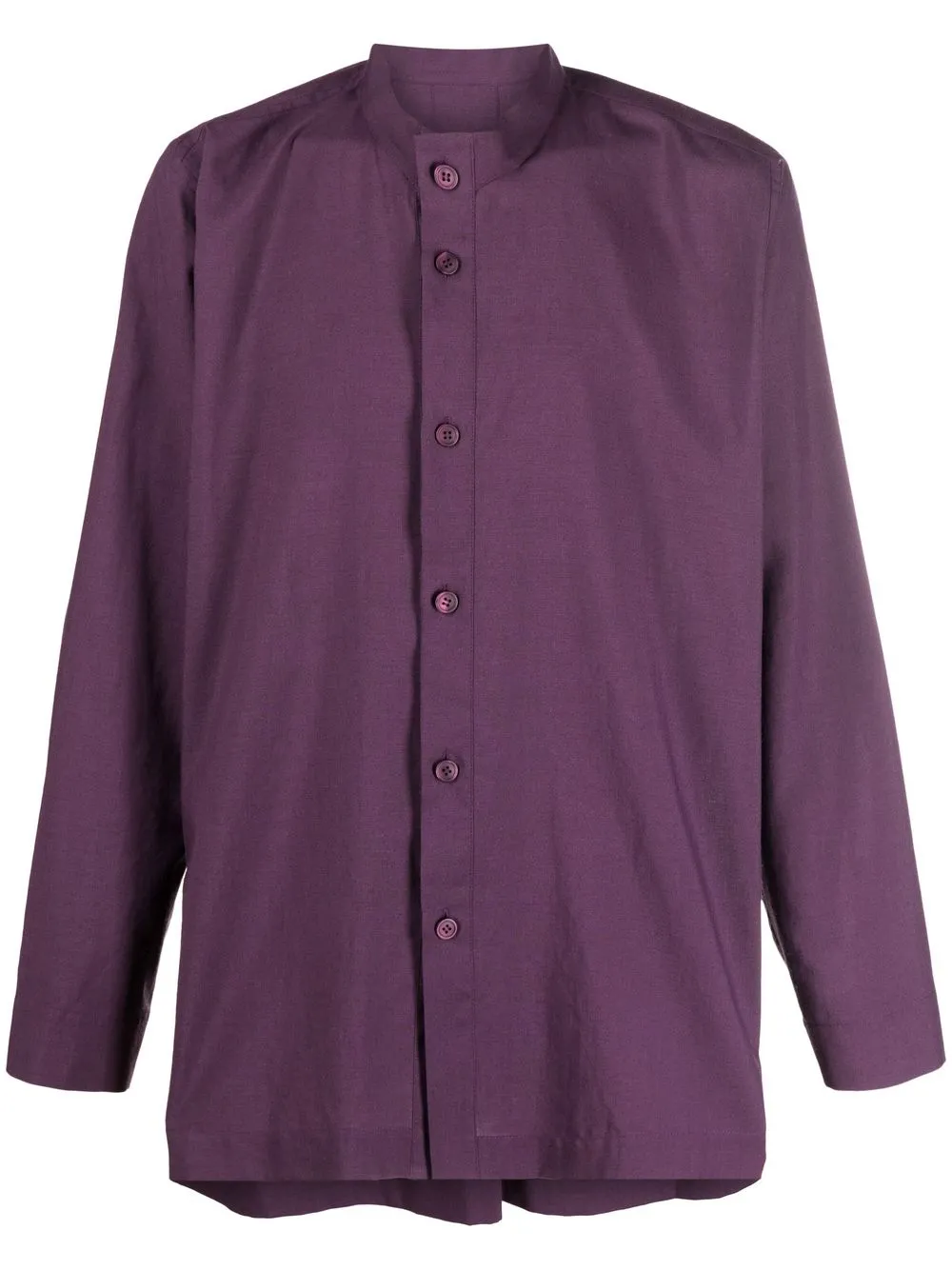 

Homme Plissé Issey Miyake camisa de manga larga con cuello mao - Morado