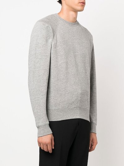 TOM FORD fleece-lined crew-neck sweatshirt grey | MODES