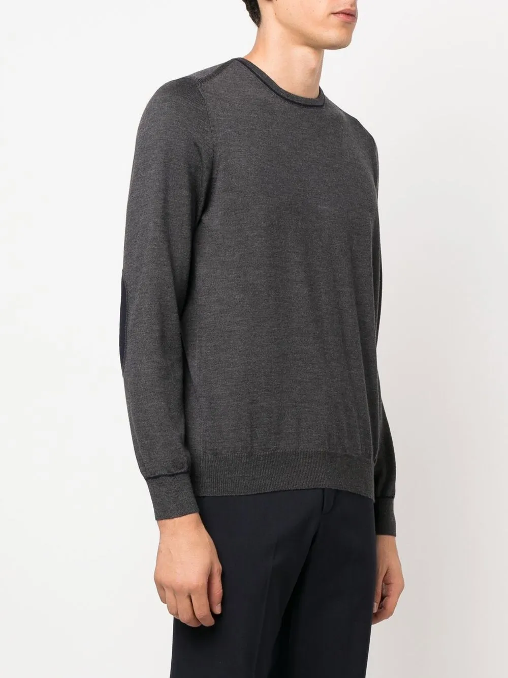Fay elbowpatch Virgin Wool Jumper Farfetch