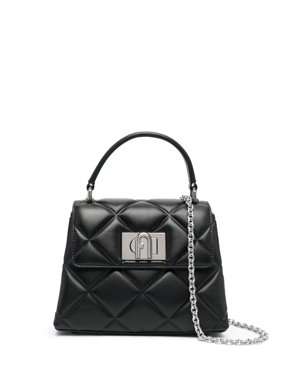 

Furla tote capitonado con asa - Negro