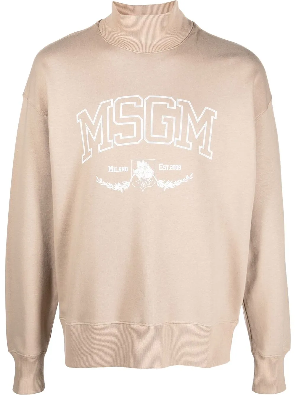 

MSGM suéter con cuello de tortuga y logo estampado - Neutro