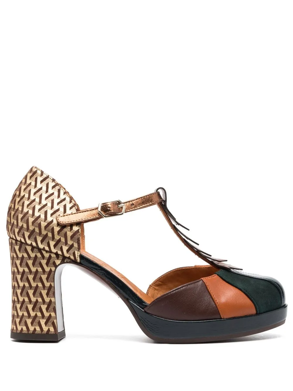 

Chie Mihara zapatillas Faba con tacón grueso - Dorado