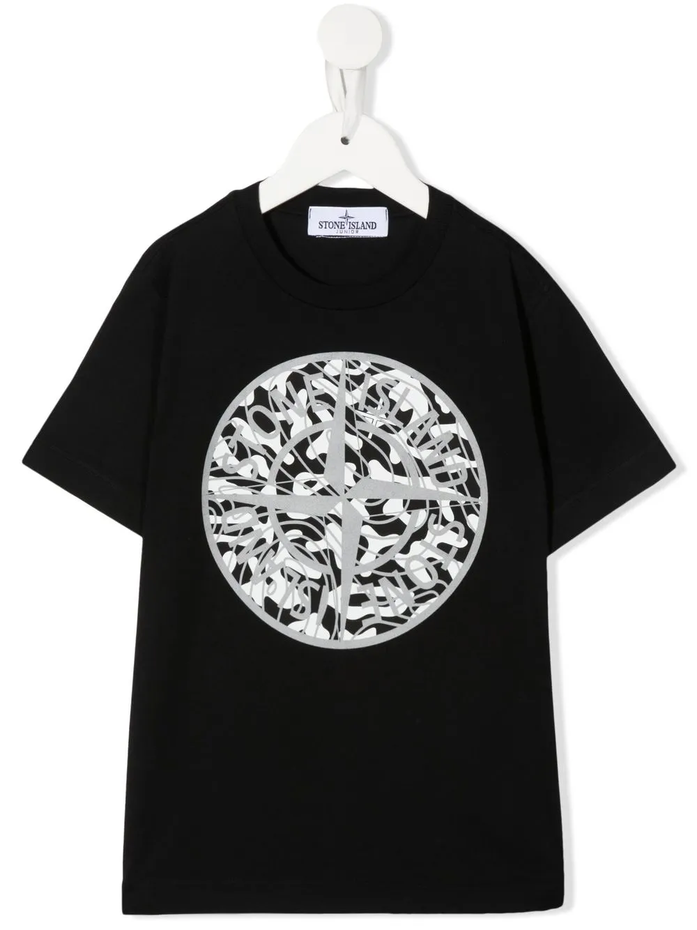 STONE ISLAND JUNIOR LOGO-PRINT COTTON T-SHIRT